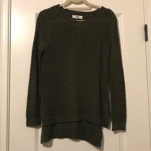 Hunter Green High Low Jack Waffle Sweater